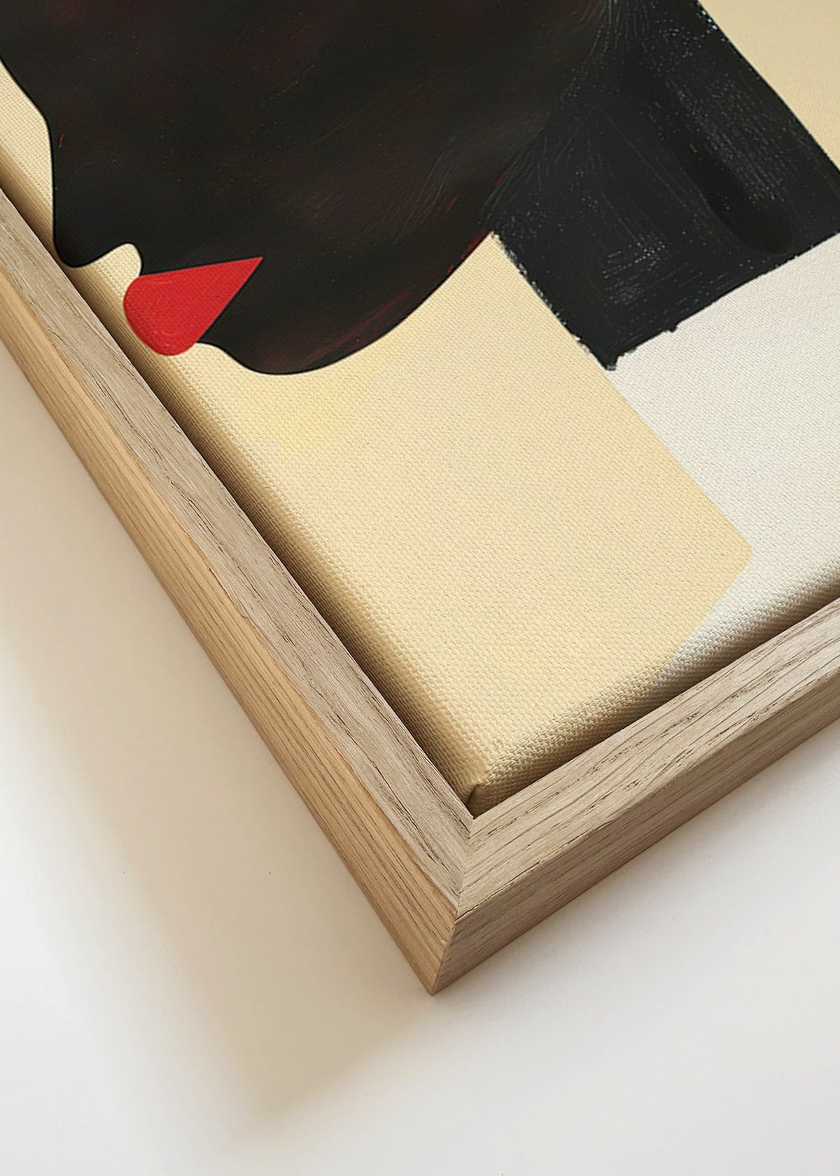 Ilustración de perfil con labios rojos – Canvas detail