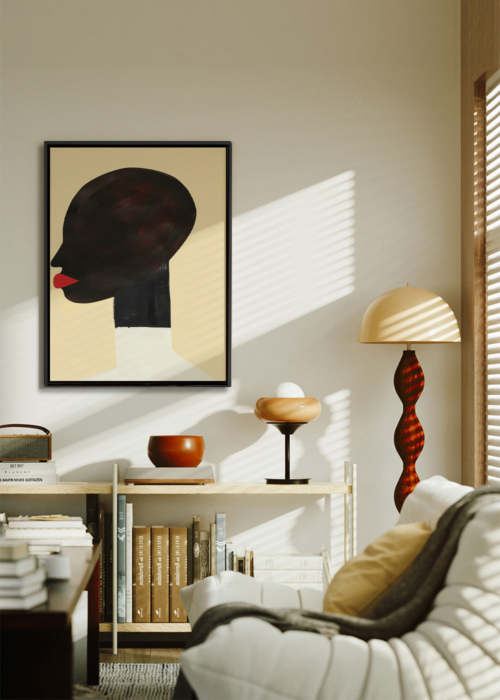 Ilustración de perfil con labios rojos – Canvas1