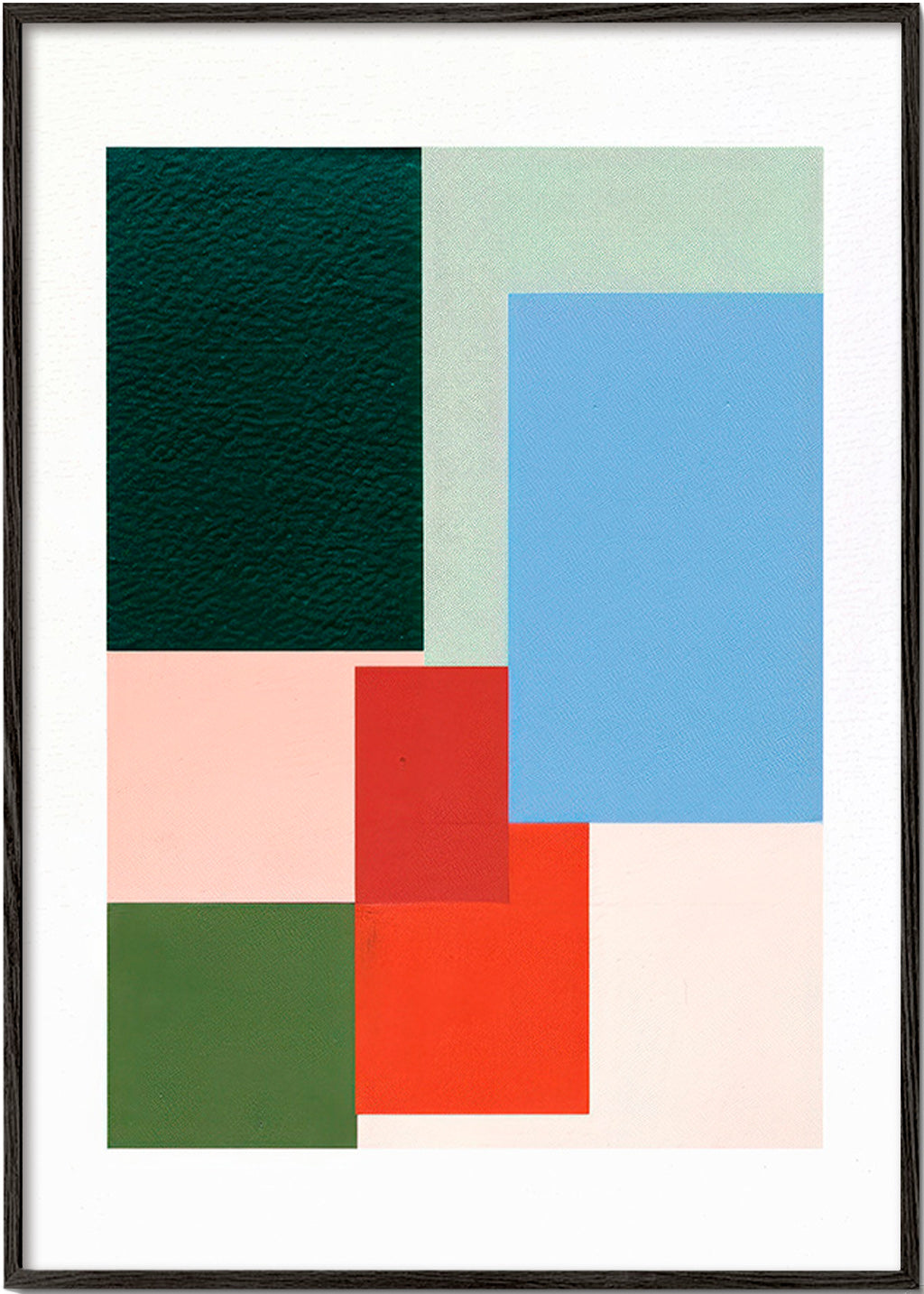 Cuadro geométrico de bloques de color – Black Frame