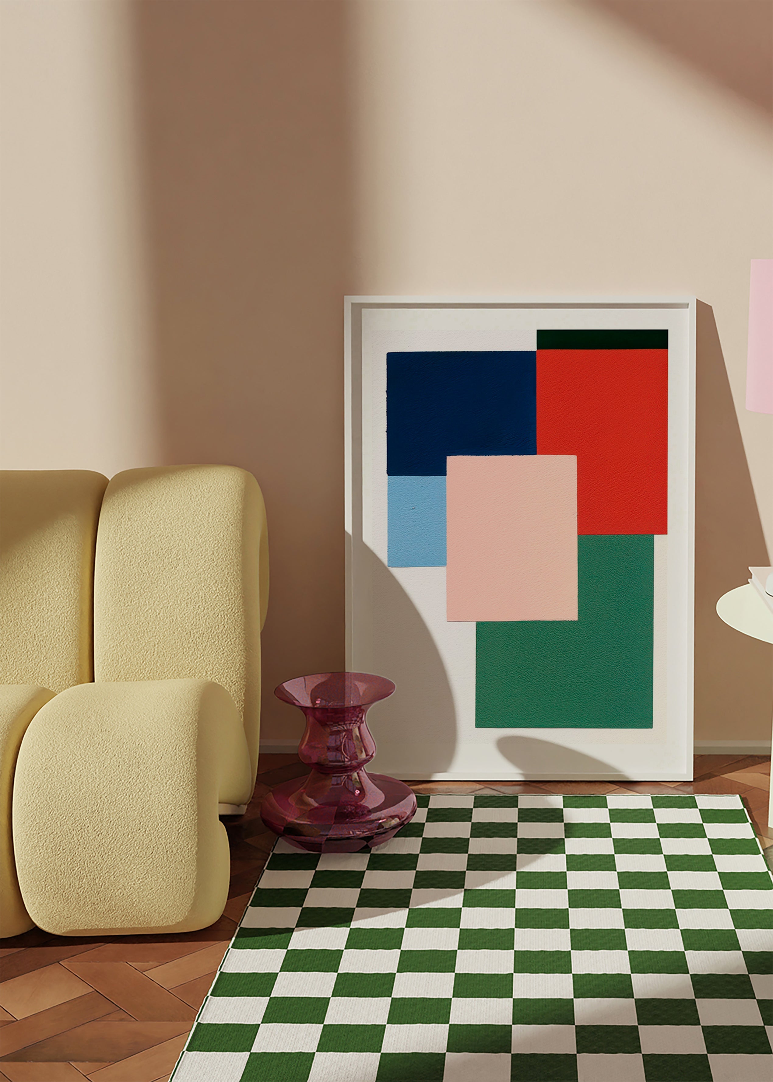 Cuadro geométrico con bloques de color superpuestos – Product3