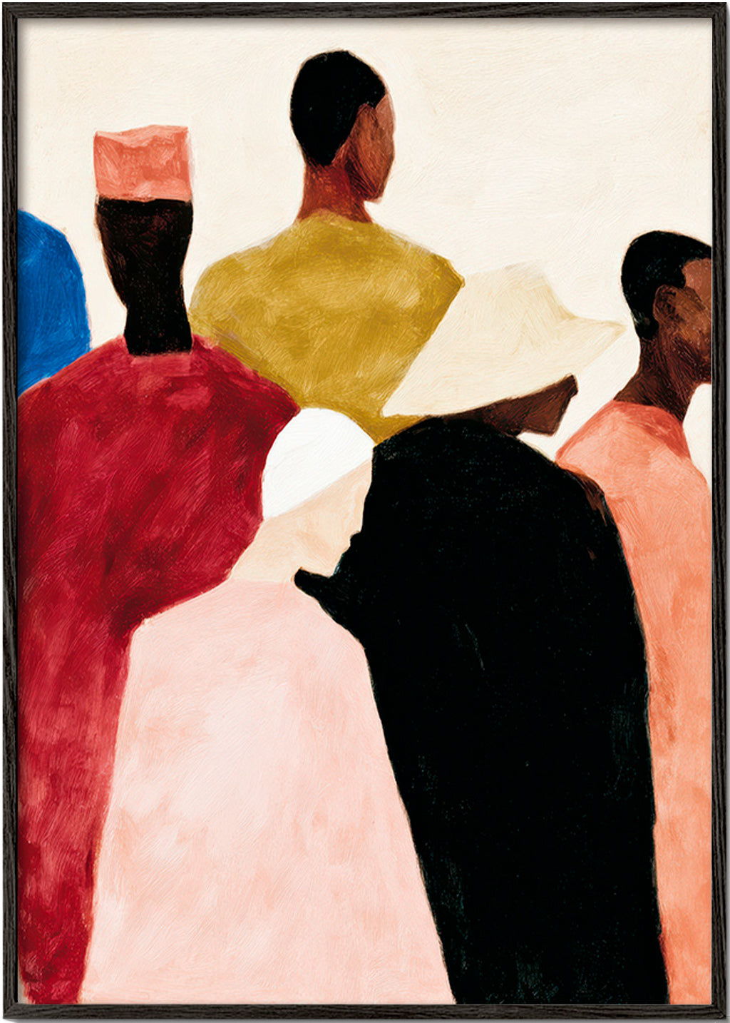 Cuadro abstracto de figuras agrupadas – Black Frame