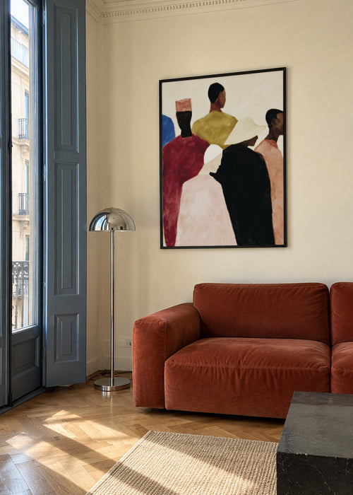 Crowded Colors I - Framed poster in an interior