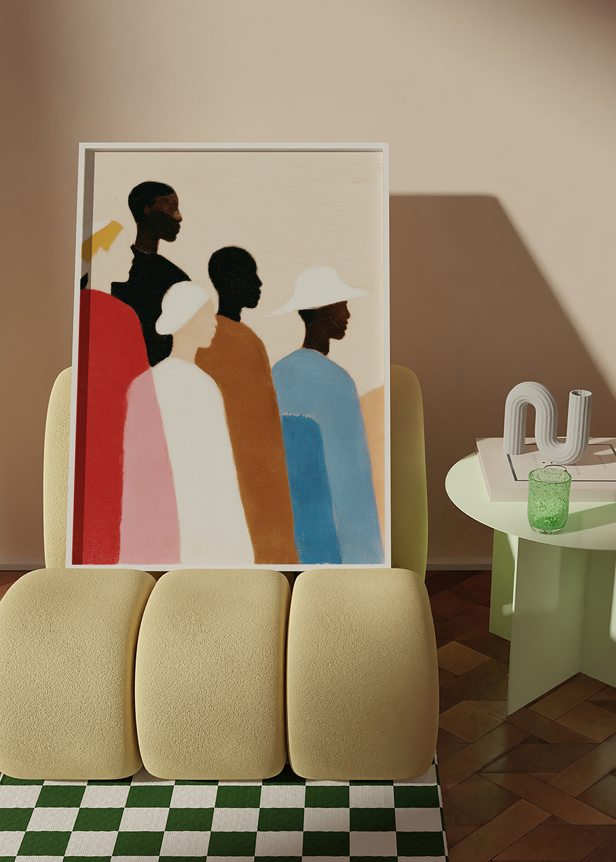 Cuadro abstracto de figuras en fila – Product2