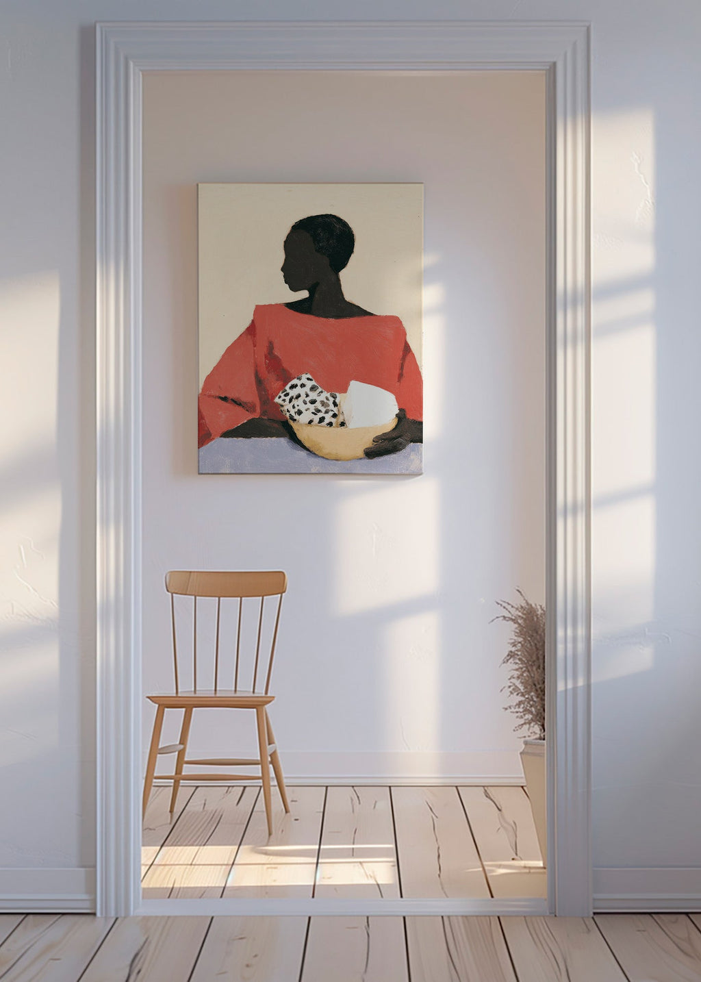 Cuadro de cocina con mujer y cuenco – Canvas