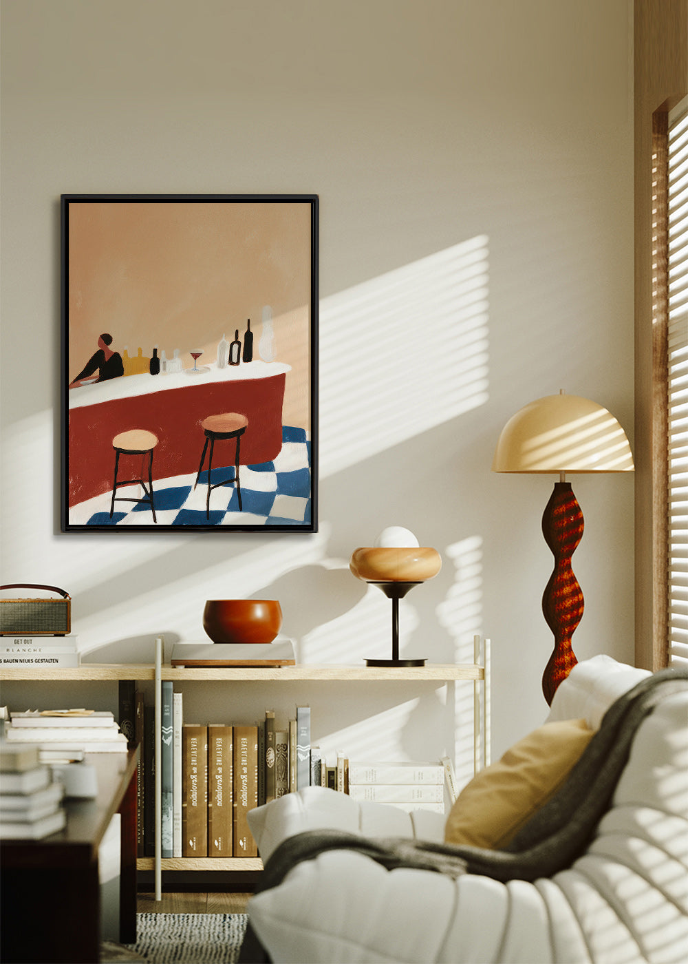 Cuadro de cocina con barra y copas – Canvas1