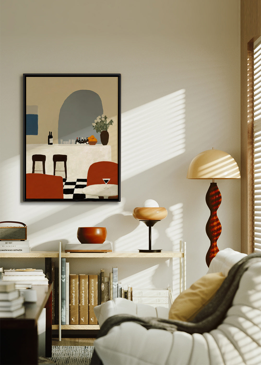 Cuadro de cocina con arco y barra minimalista – Canvas1