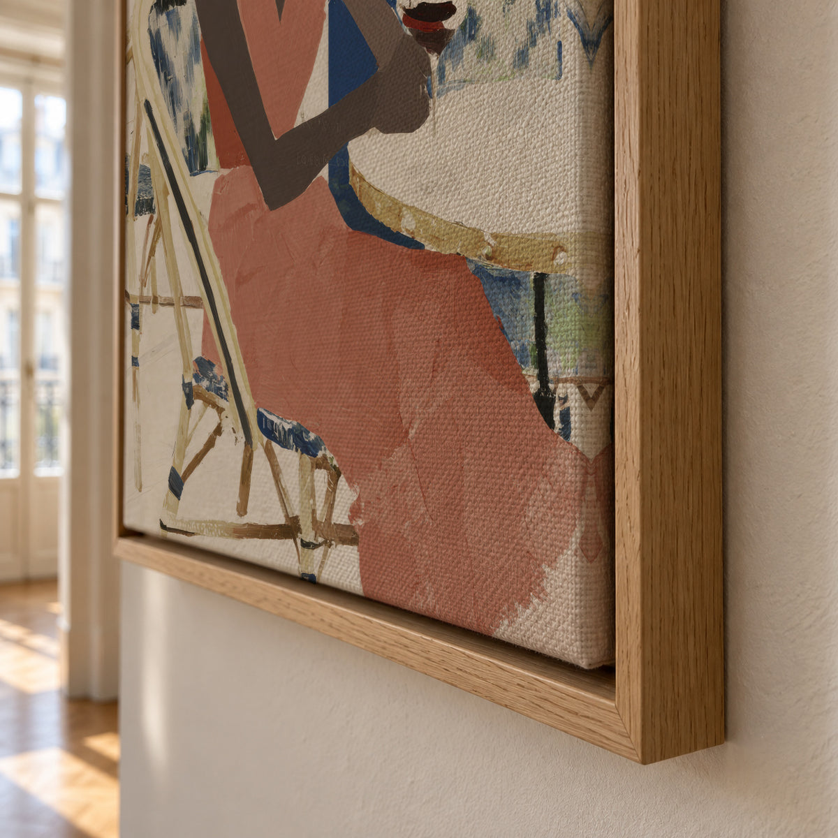 Terrace Rose - Framed canvas detail