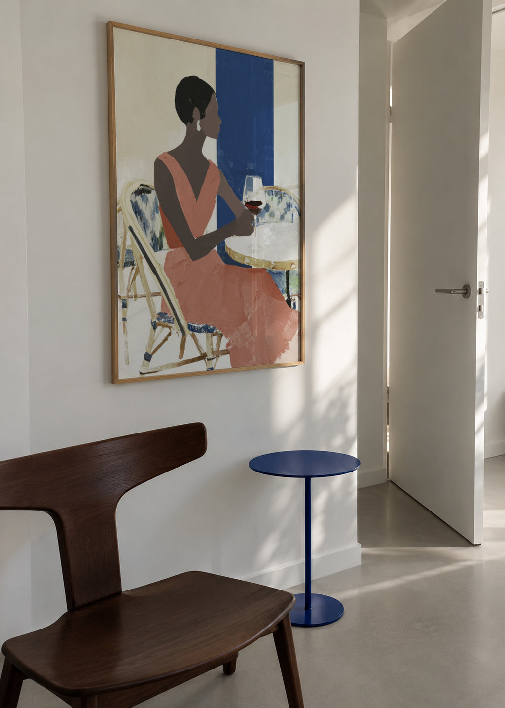 Terrace Rose - Framed poster in an interior