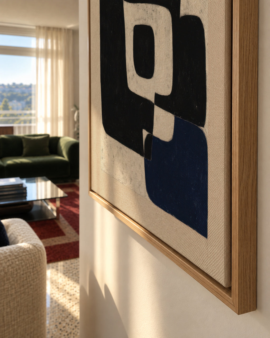 Duality in Black - Framed canvas detail