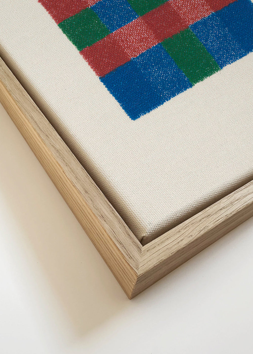 Cuadro geométrico de cuadros a mano – Canvas detail