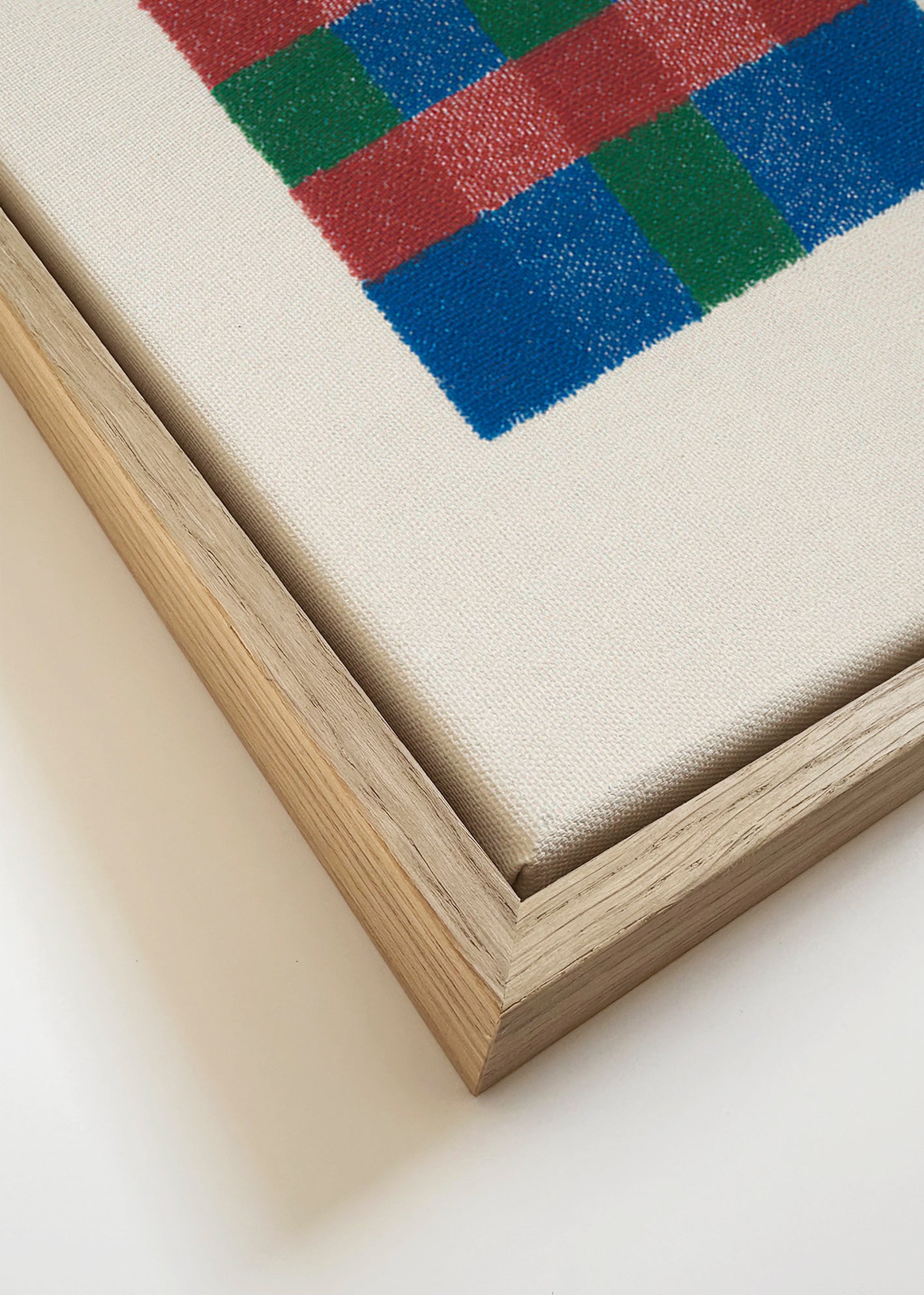 Cuadro geométrico de cuadros a mano – Canvas detail