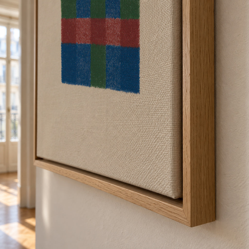 Multi-Color Plaid - Framed canvas detail