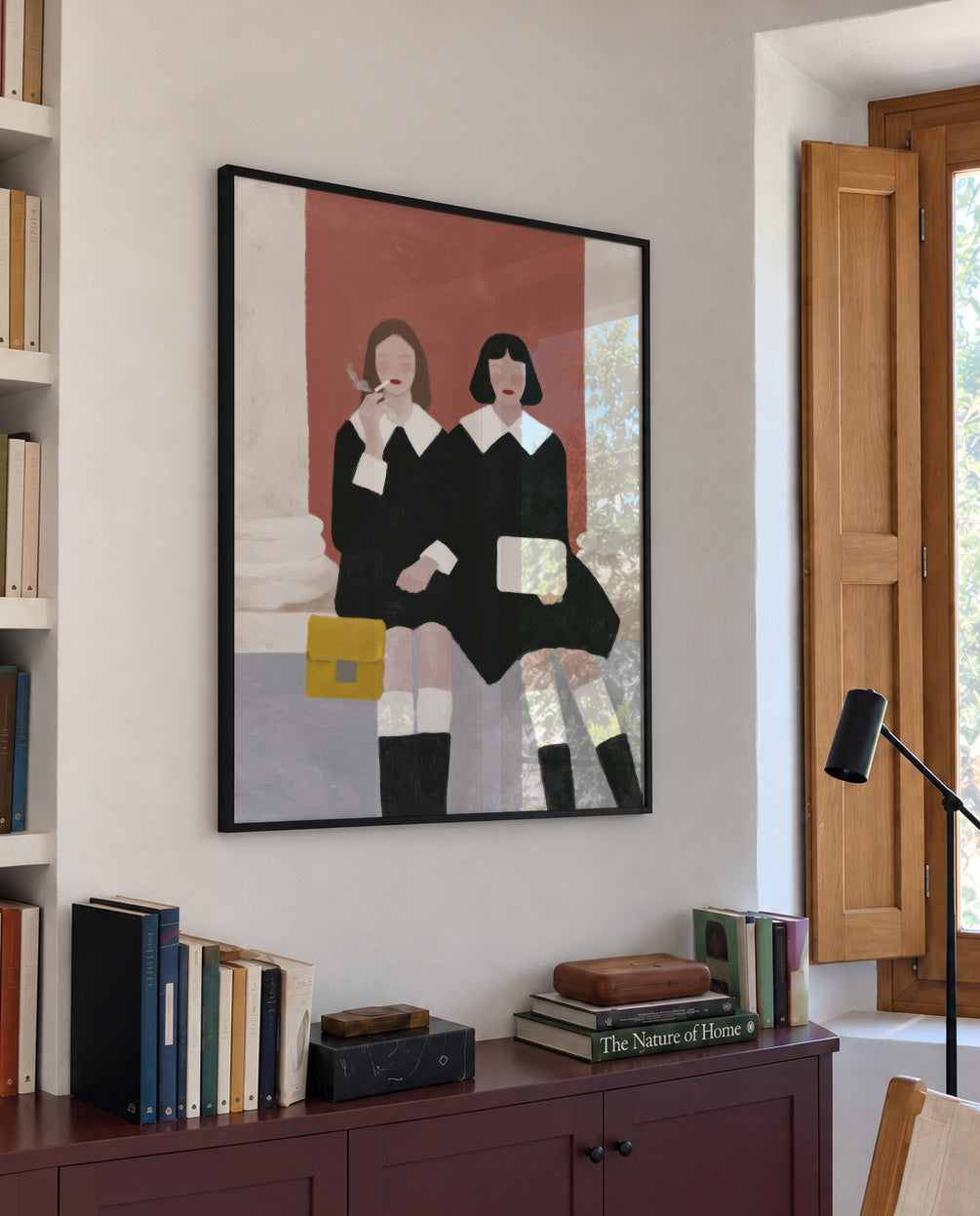 Bench Conversations - Framed poster in an interior