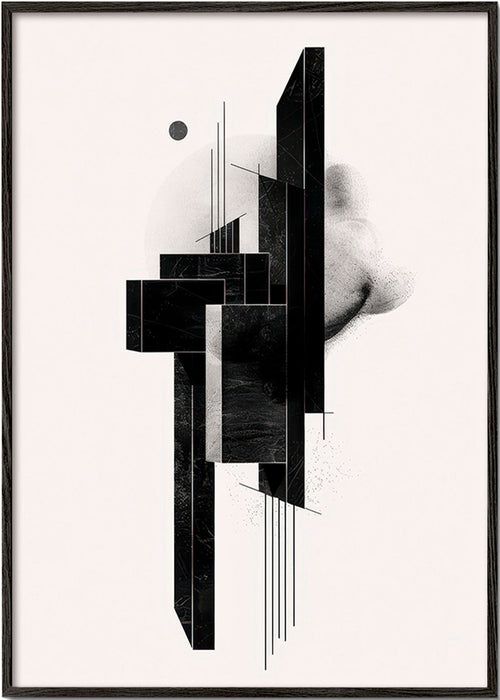 Cuadro geométrico monolito en negro – Black Frame