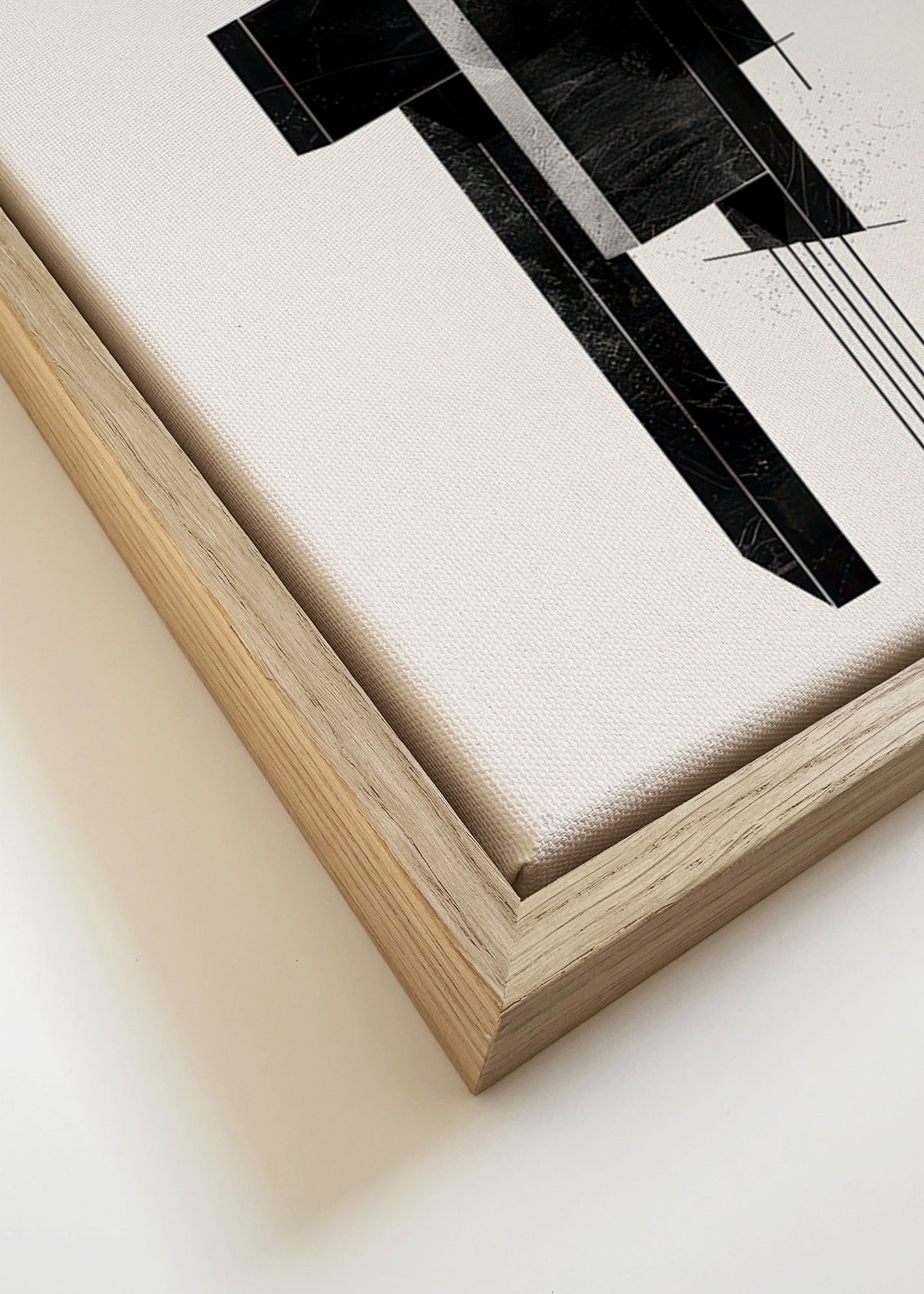 Cuadro geométrico monolito en negro – Canvas detail