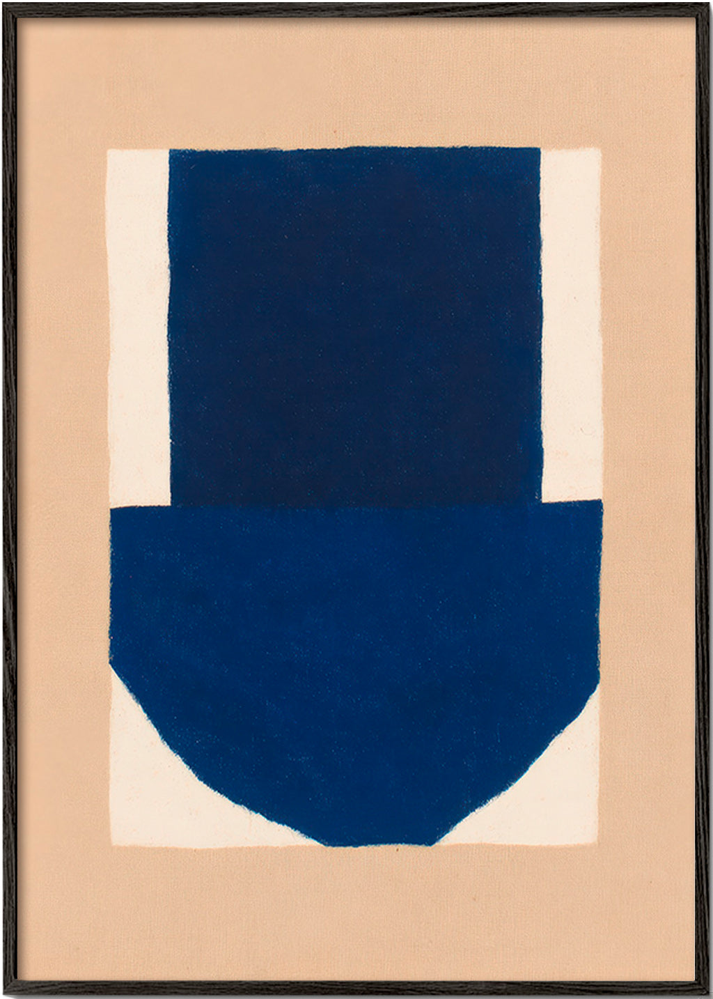 Cuadro geométrico con bloque azul marino – Black Frame