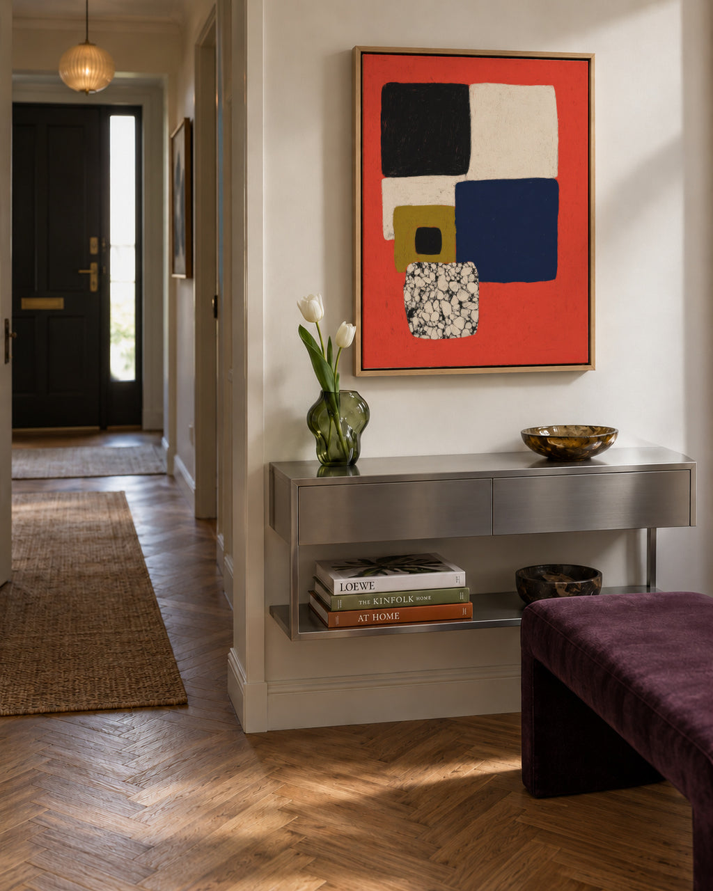 Modernist Mosaic - Framed canvas in an interior