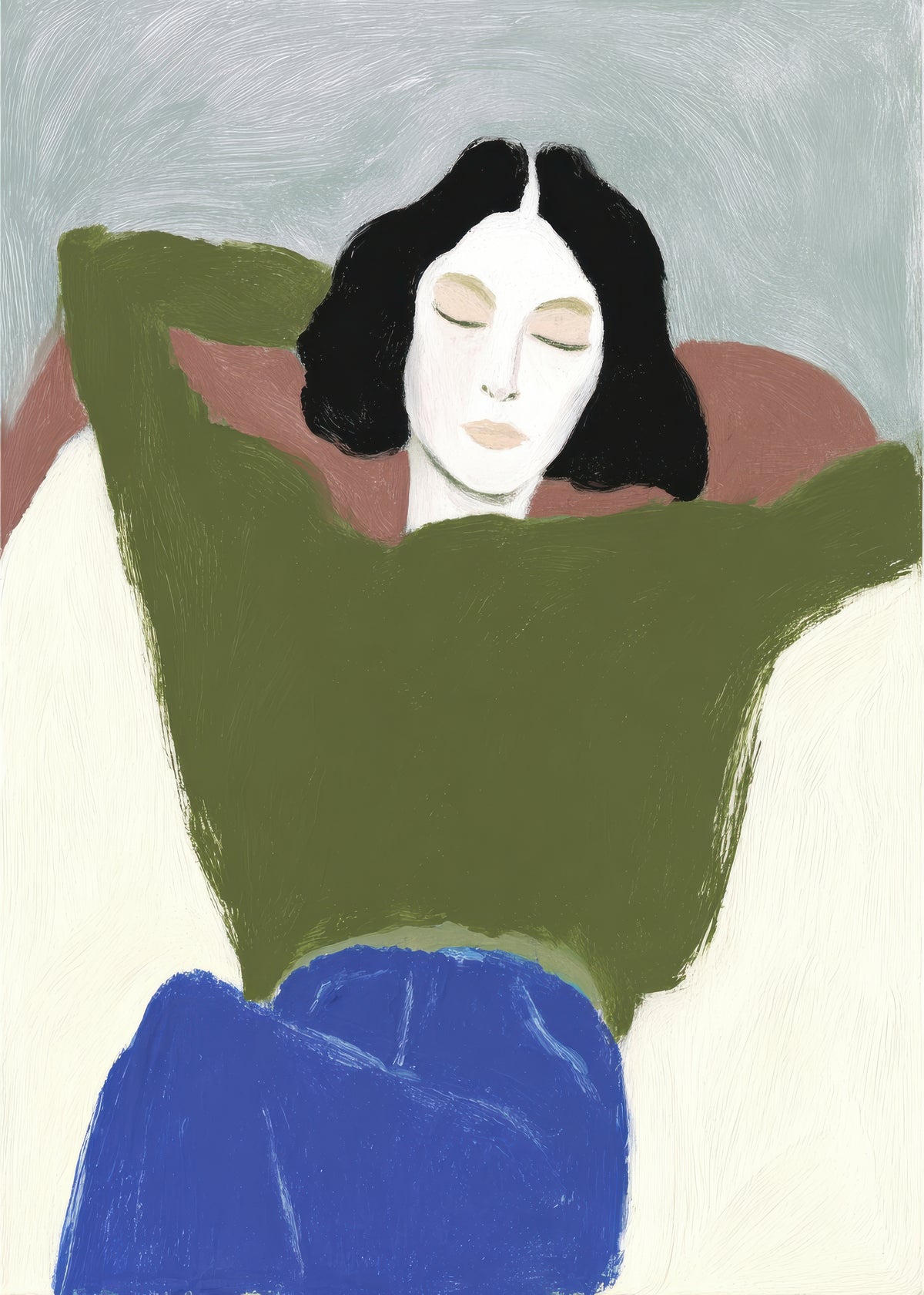 Reclining in Green - Unframed art print