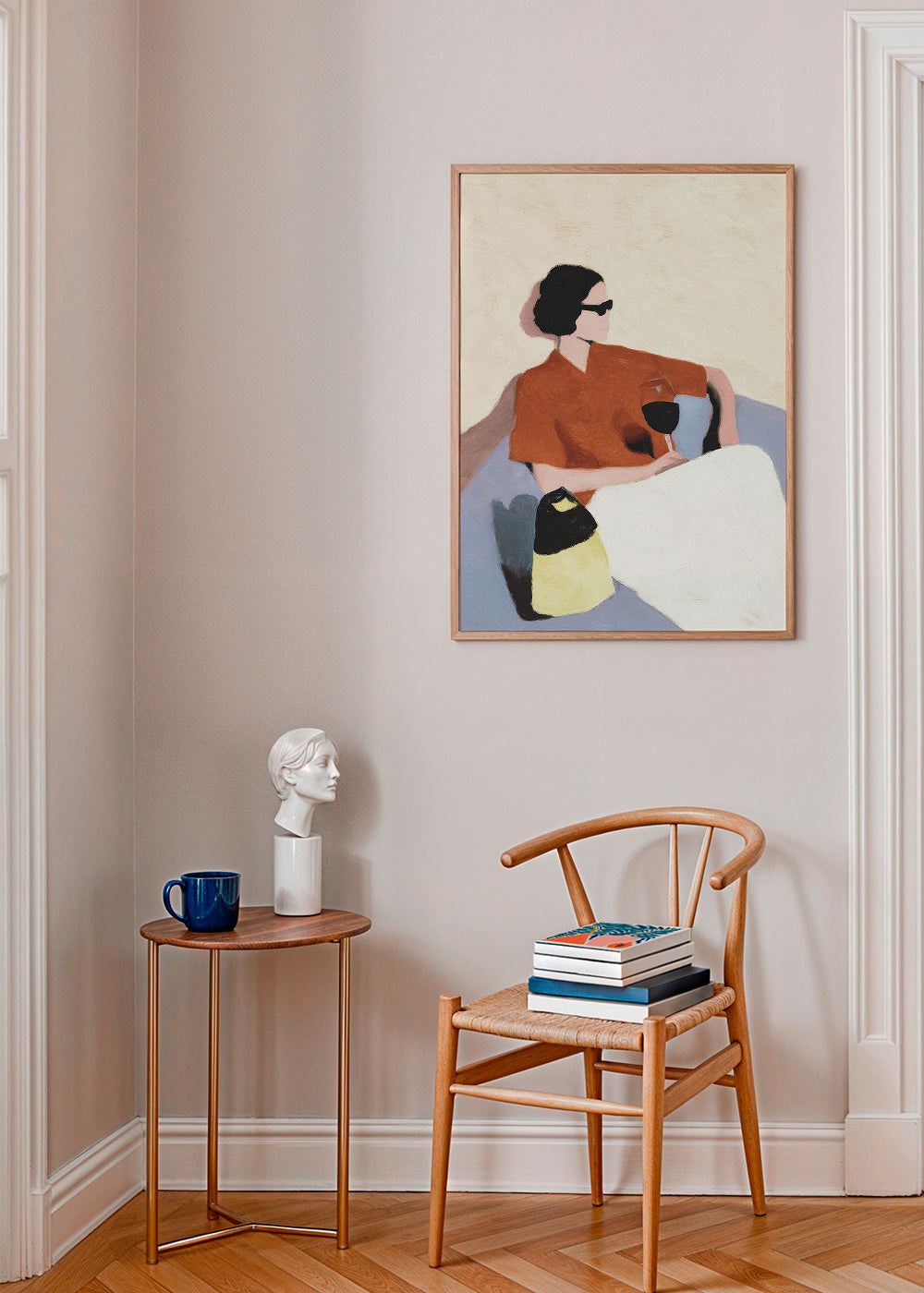 Cuadro de cocina con mujer y copa de vino – Product1