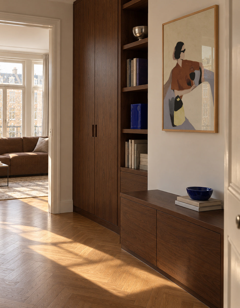 Golden Hour Sip - Framed poster in an interior