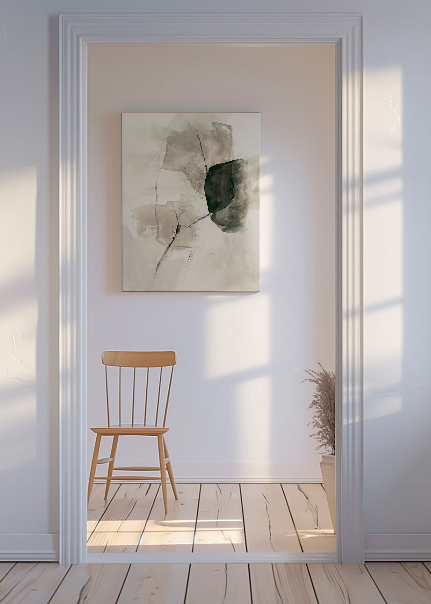 Cuadro abstracto en tinta y espacios sutiles – Canvas