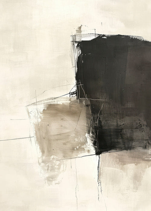 Cuadro abstracto con contraste oscuro y arenas