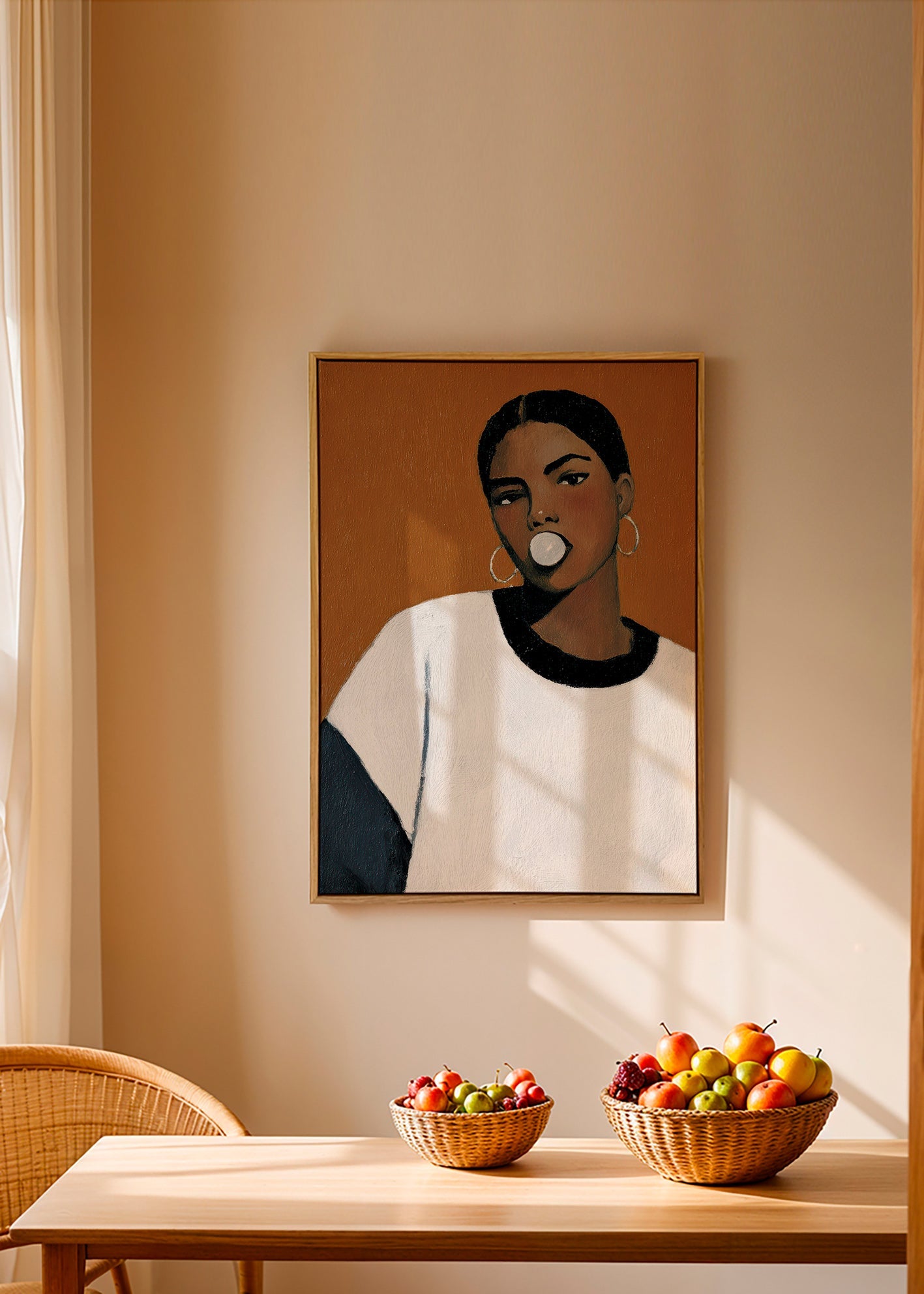 Ilustración retrato contemporánea con burbuja – Canvas1