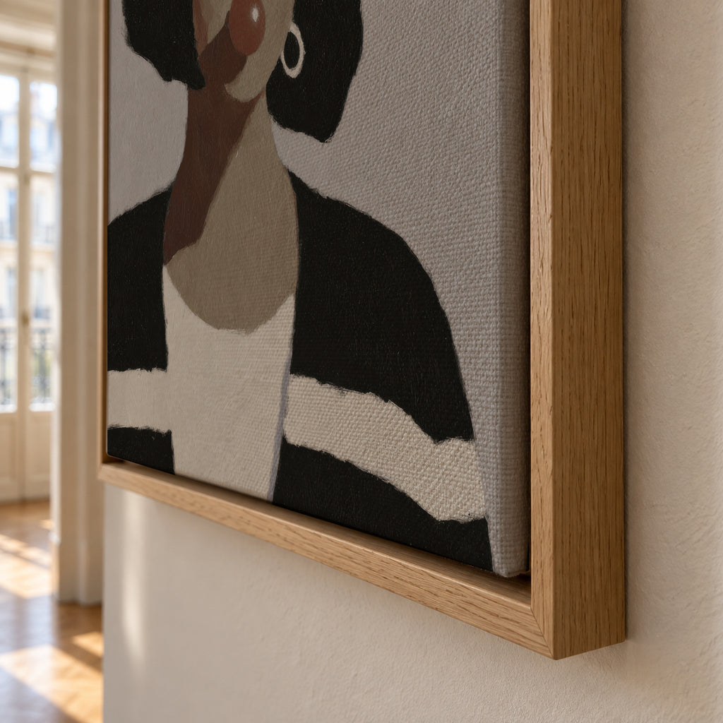 Striped Shirt Study - Framed canvas detail