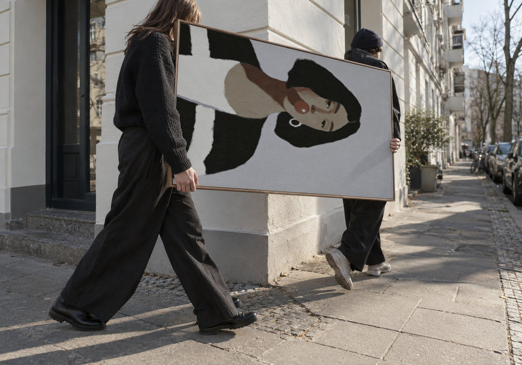 Striped Shirt Study - Framed canvas in an interior
