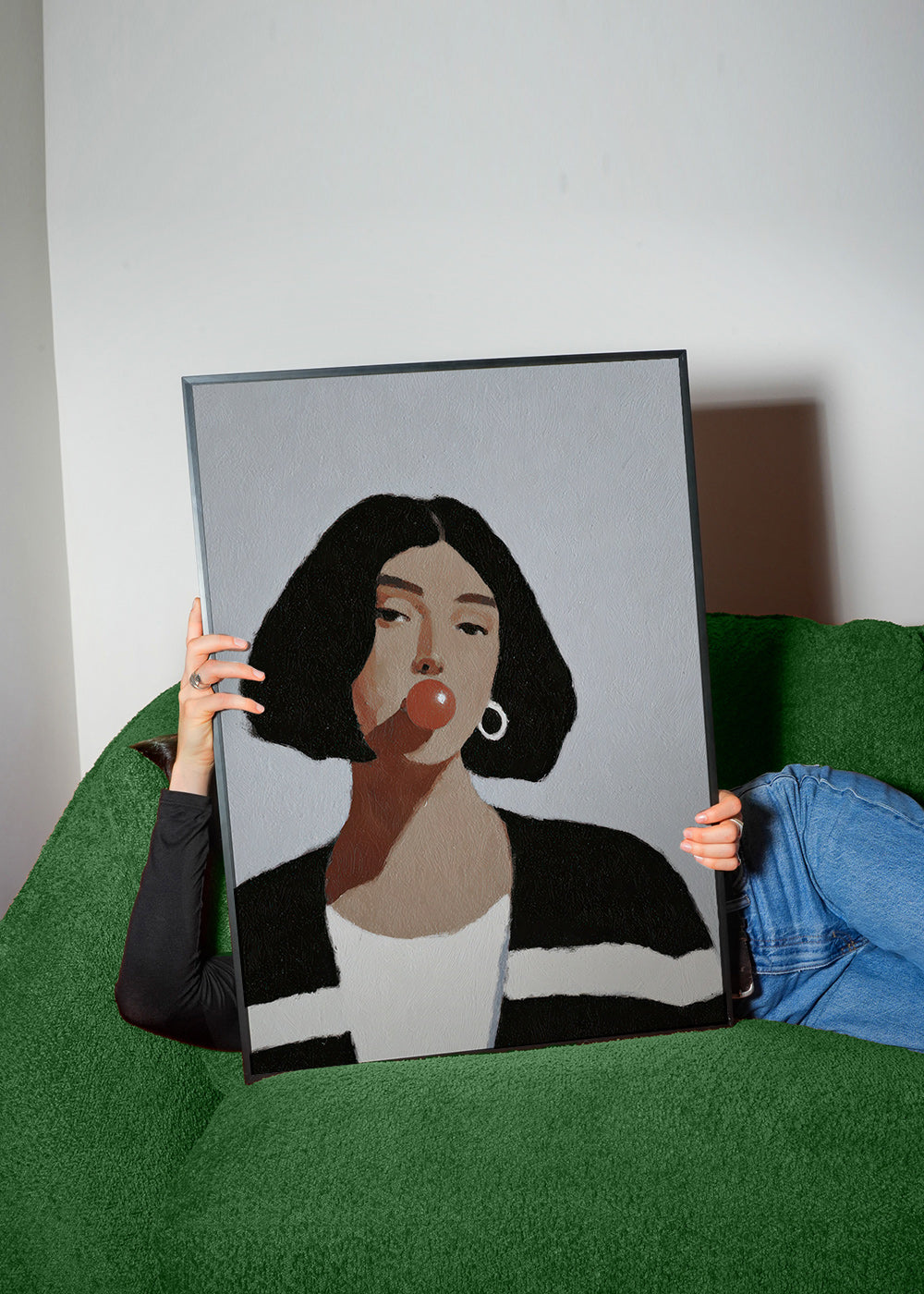 Ilustración retrato femenino con chicle – Product2