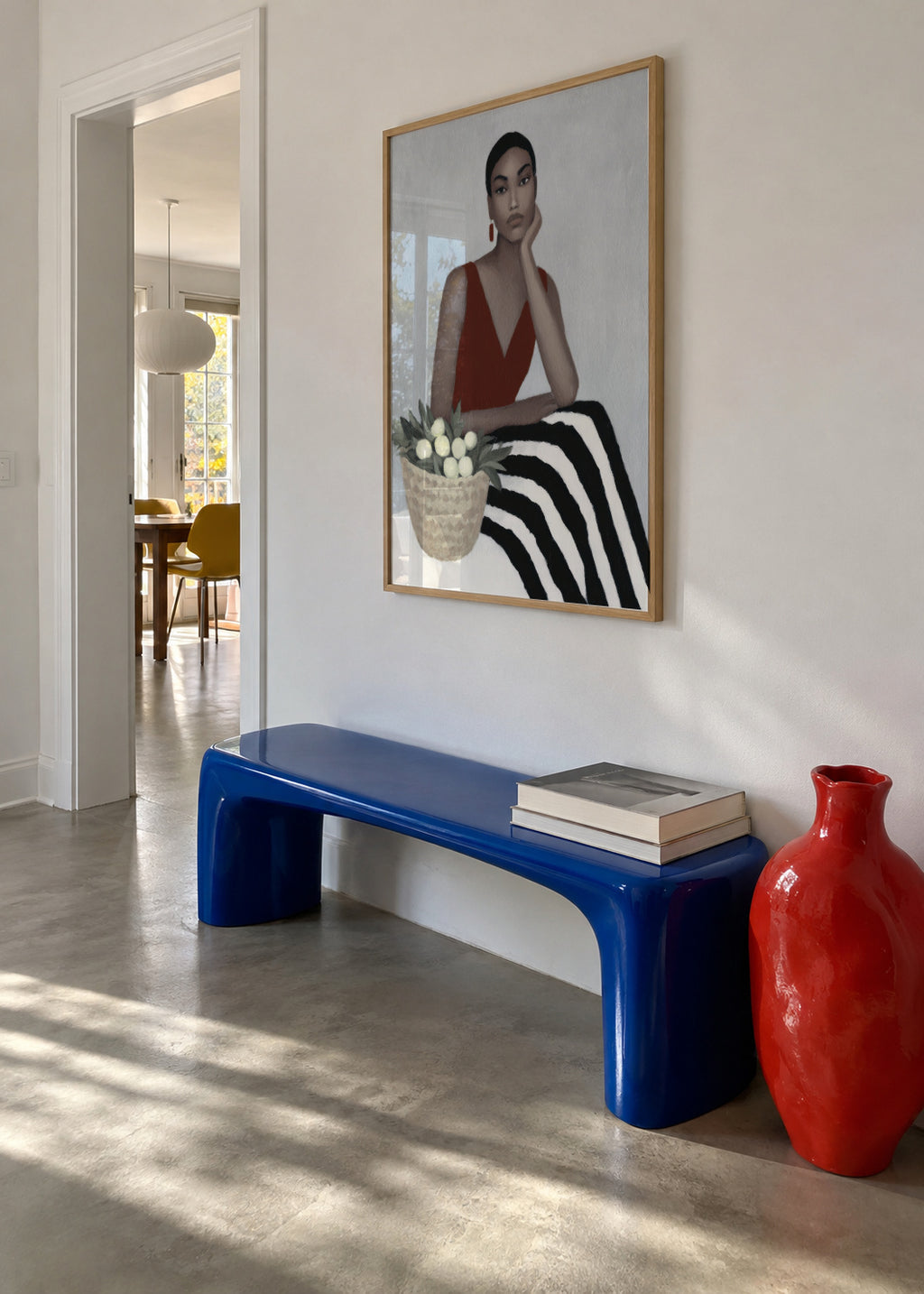 Red Velvet Dress - Framed poster in an interior
