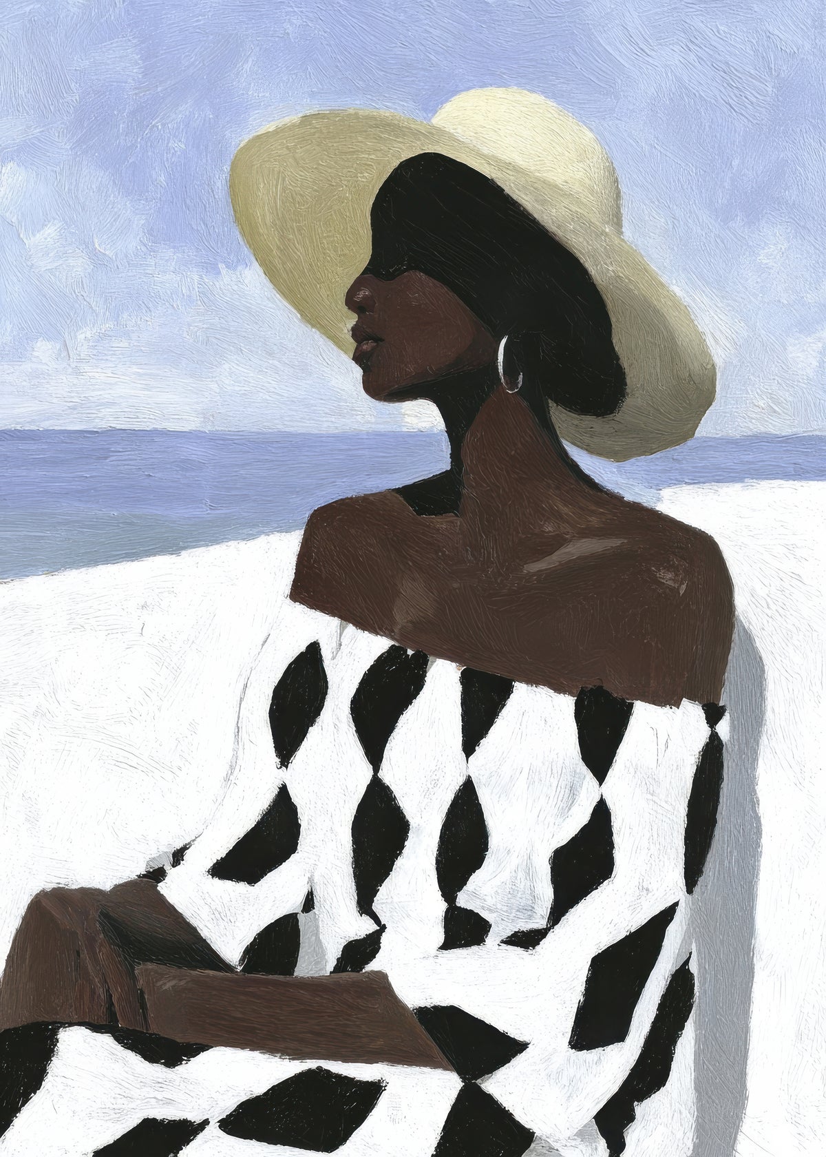 Checked Dress Summer - Unframed art print