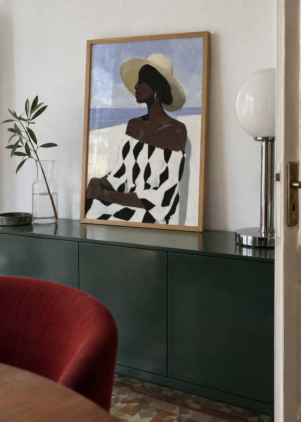 Checked Dress Summer - Framed poster in an interior