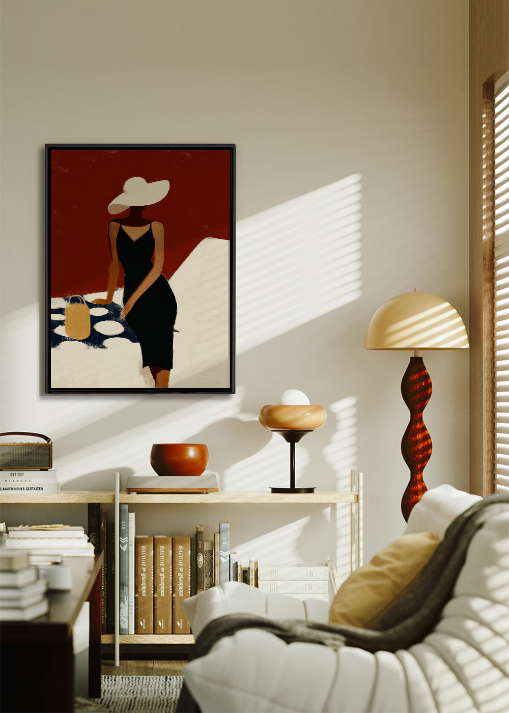 Ilustración elegante de figura con vestido negro – Canvas1