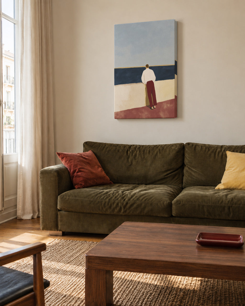 Horizon Figure - Unframed canvas in an interior