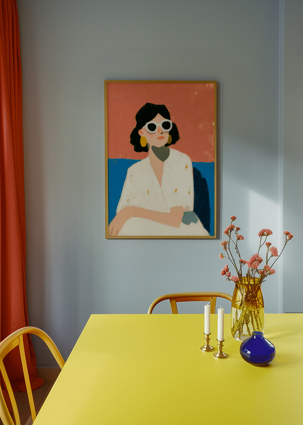 Ilustración femenina con gafas blancas – Product3