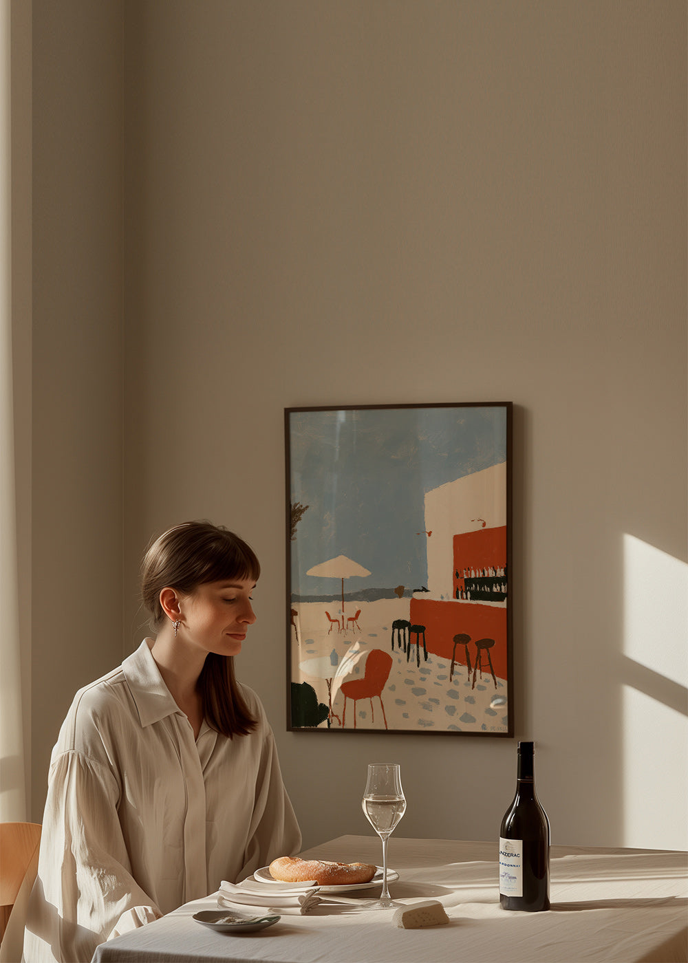 Cuadro de paisaje: terraza costera minimalista – Product2