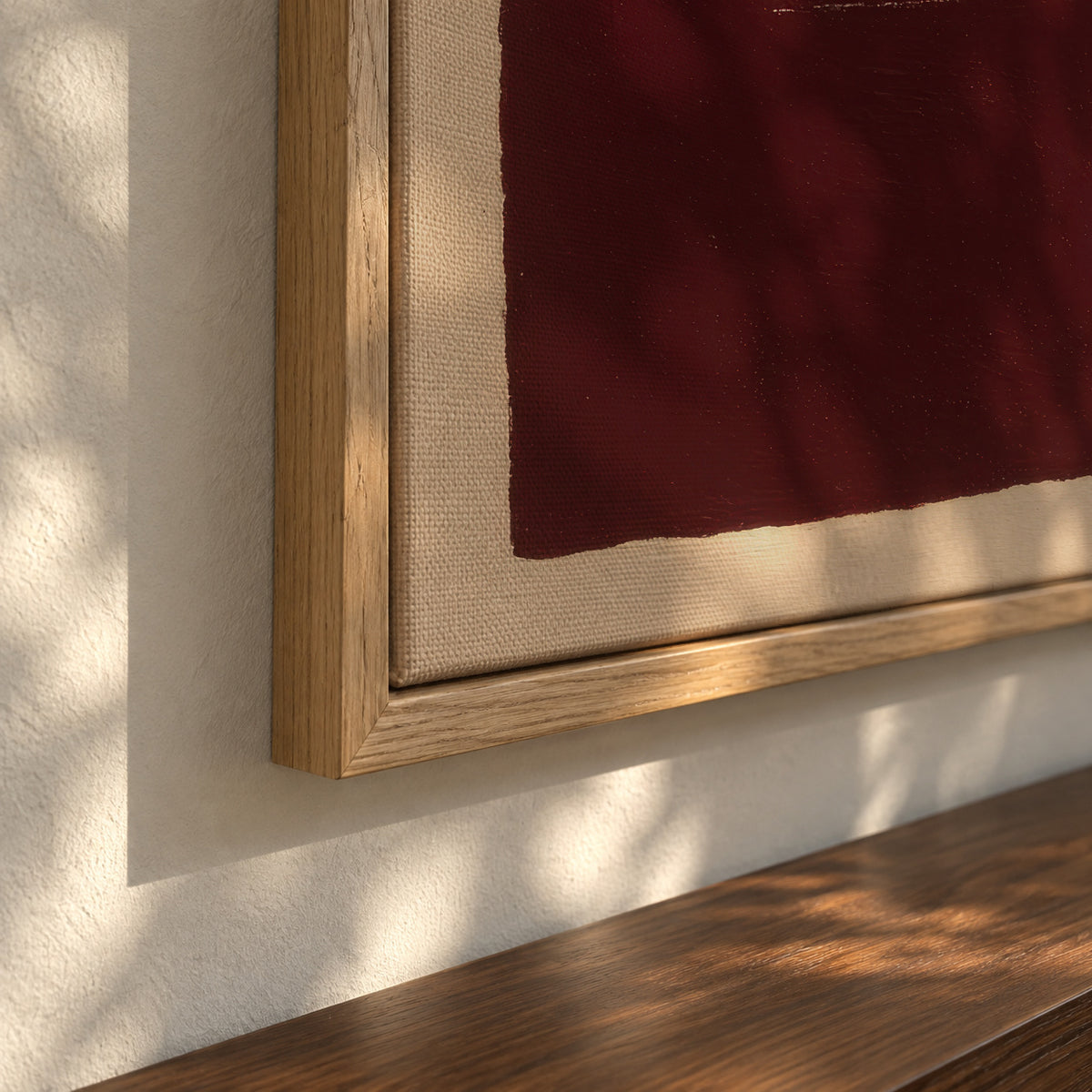 Crimson Structure I - Framed canvas detail