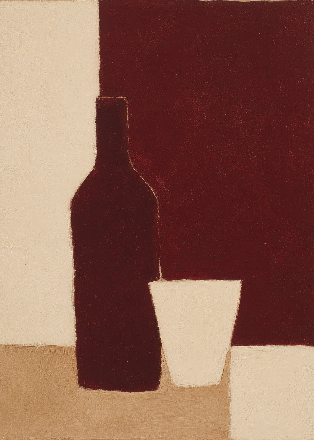 Bottle & Glass - Unframed art print