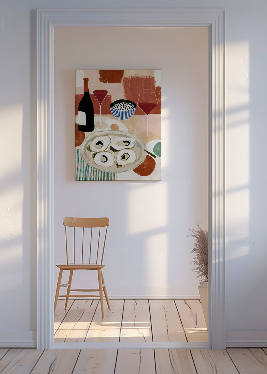 Art de cuisine : huîtres et vin en nature morte