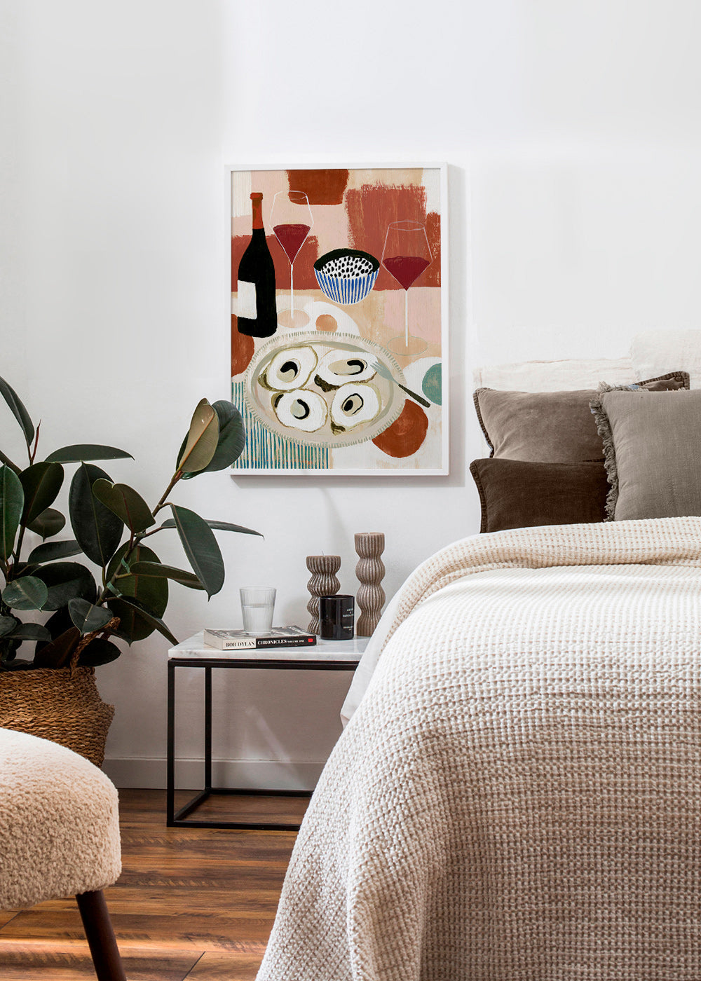 Art de cuisine : huîtres et vin en nature morte