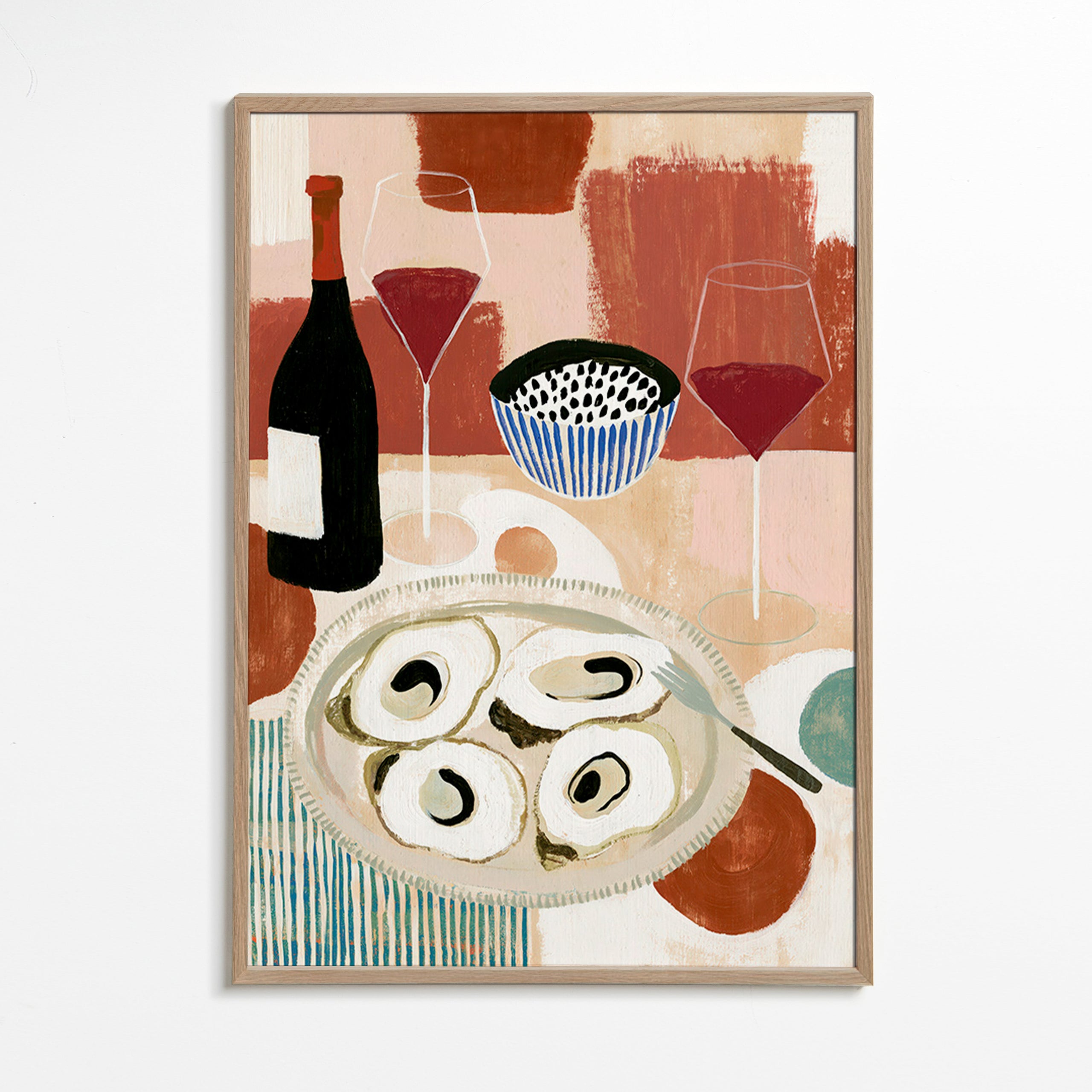 Art de cuisine : huîtres et vin en nature morte
