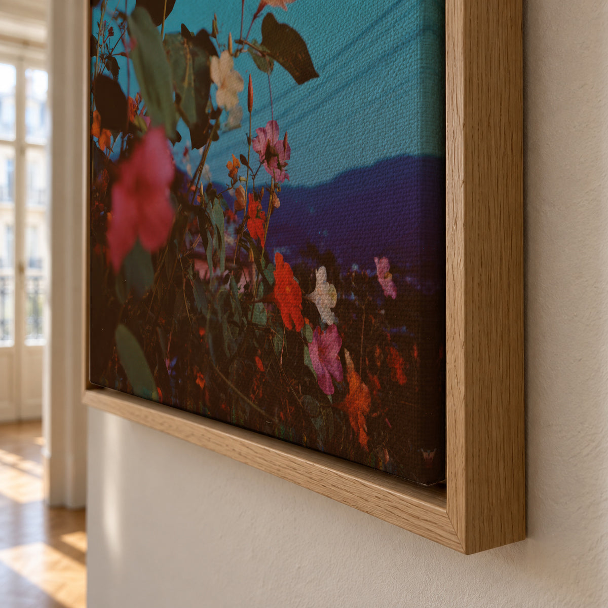 Bougainvillea Nights - Framed canvas detail