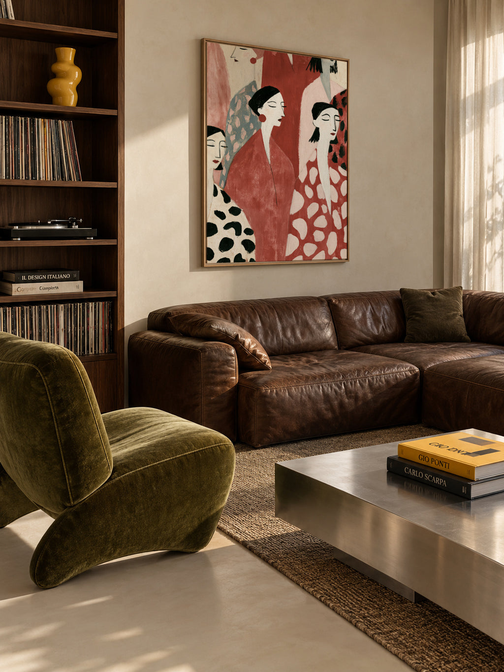 Sunday Gathering - Framed canvas in an interior