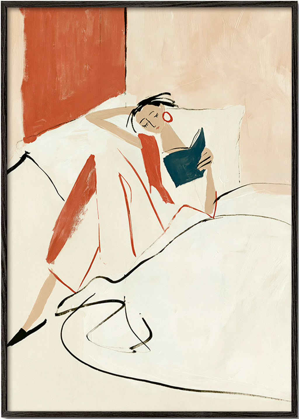 Illustration femme qui lit