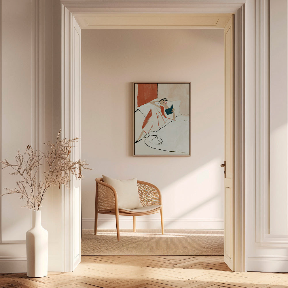 Illustration femme qui lit