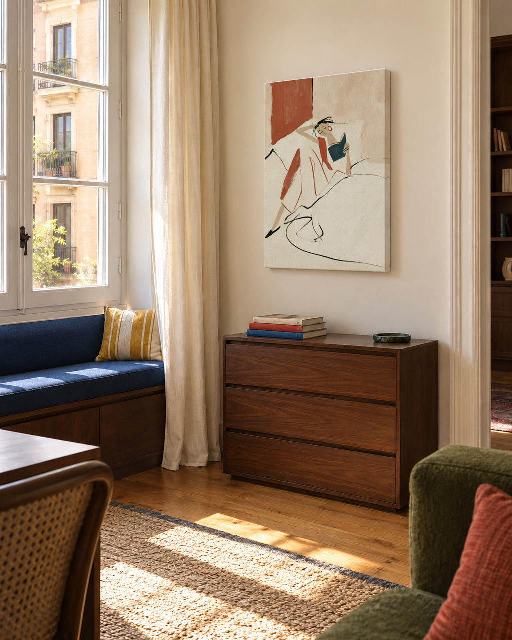 Morning Sketch - Unframed canvas in an interior