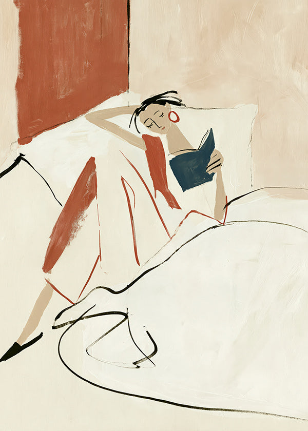 Illustration femme qui lit