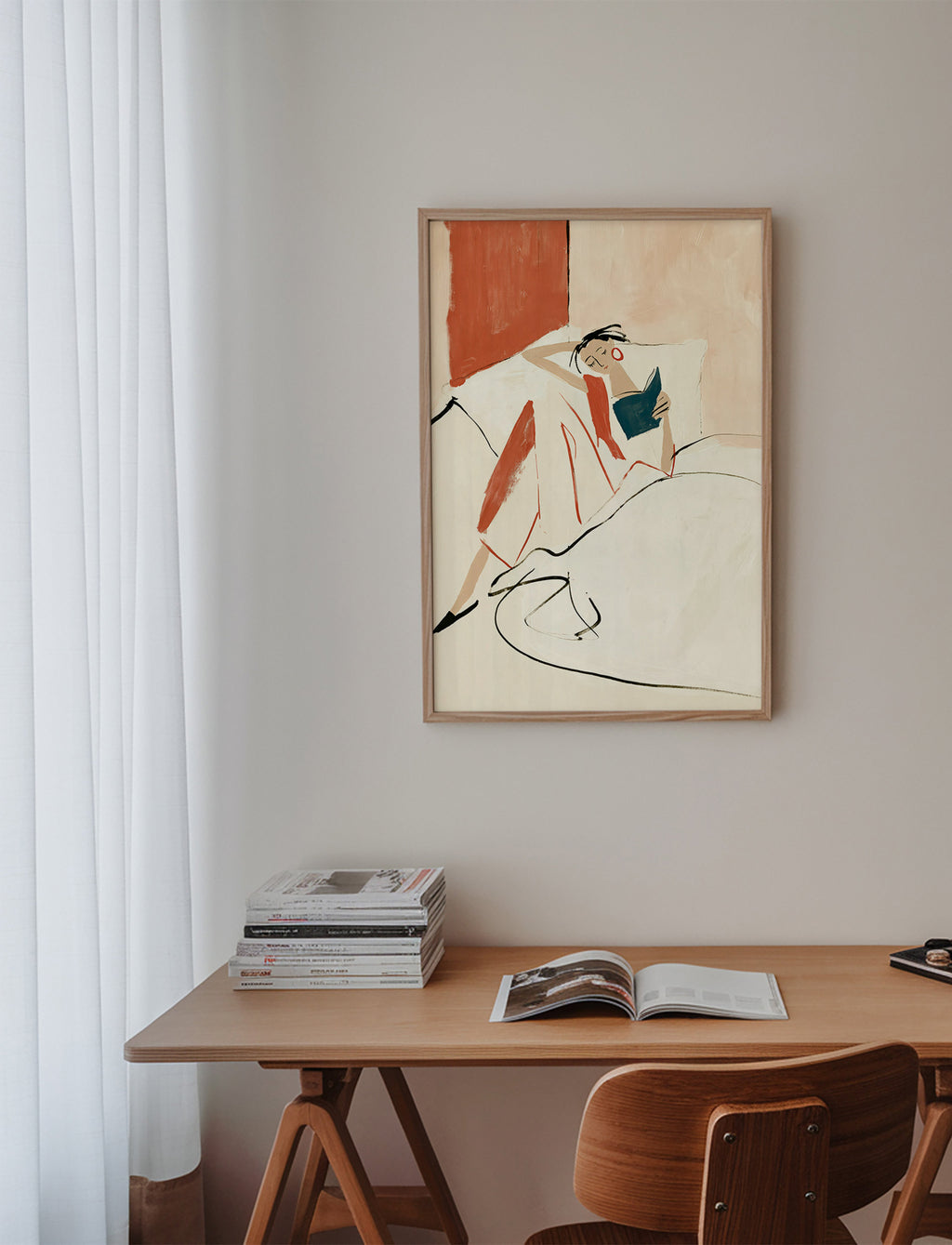 Illustration femme qui lit