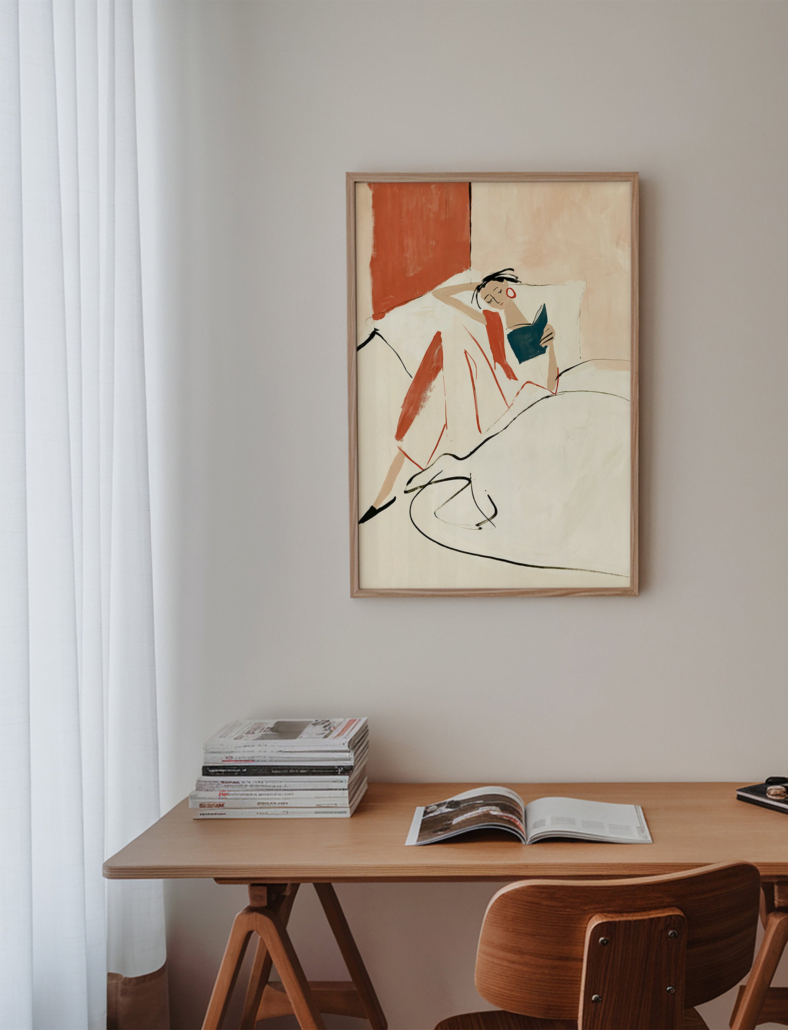 Illustration femme qui lit
